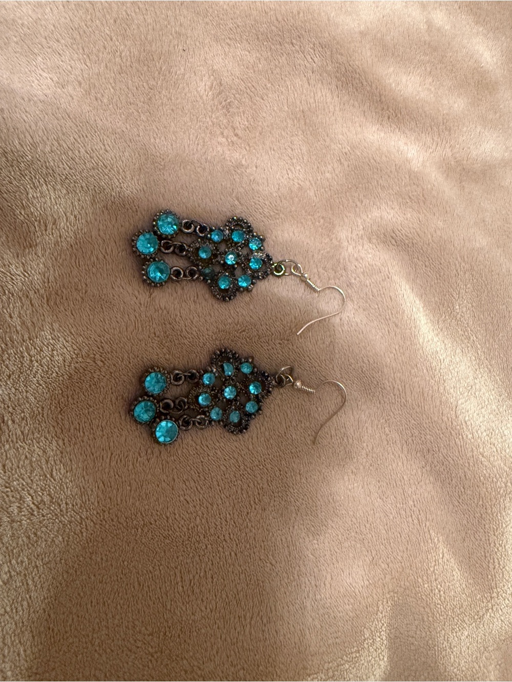 Turquoise Crystal Chandelier Earrings - Women Jewelry